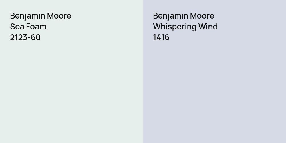 Benjamin Moore Sea Foam vs. Benjamin Moore Whispering Wind