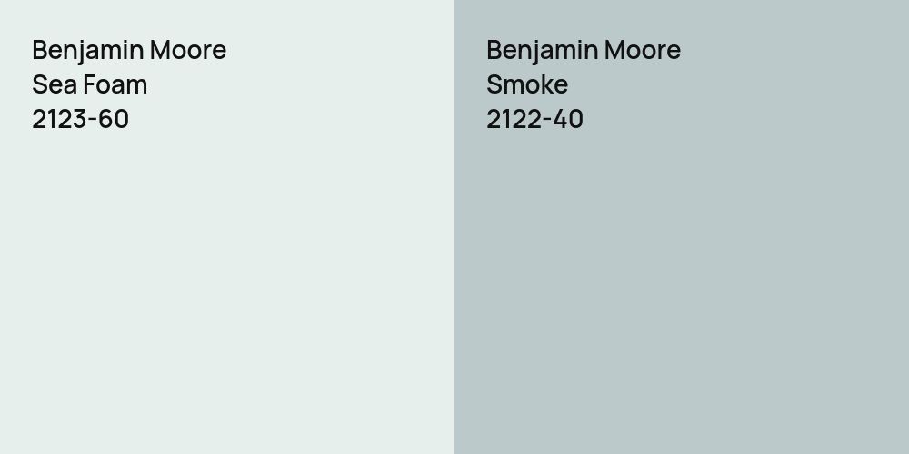 Benjamin Moore Sea Foam vs. Benjamin Moore Smoke