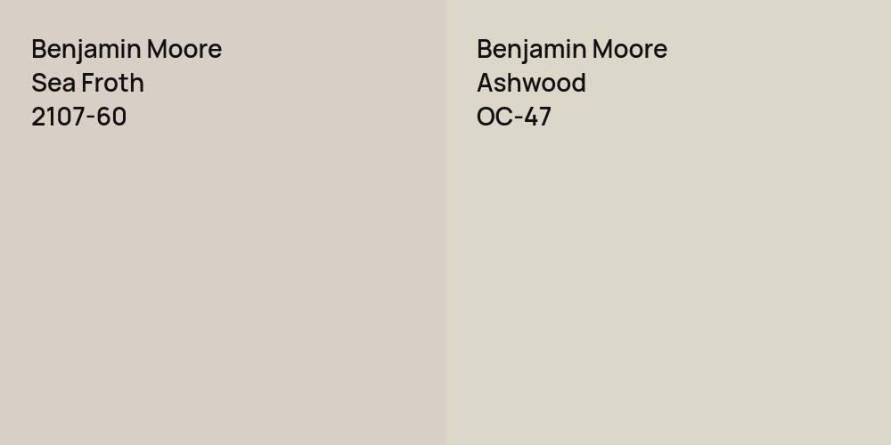 Benjamin Moore Sea Froth vs. Benjamin Moore Ashwood