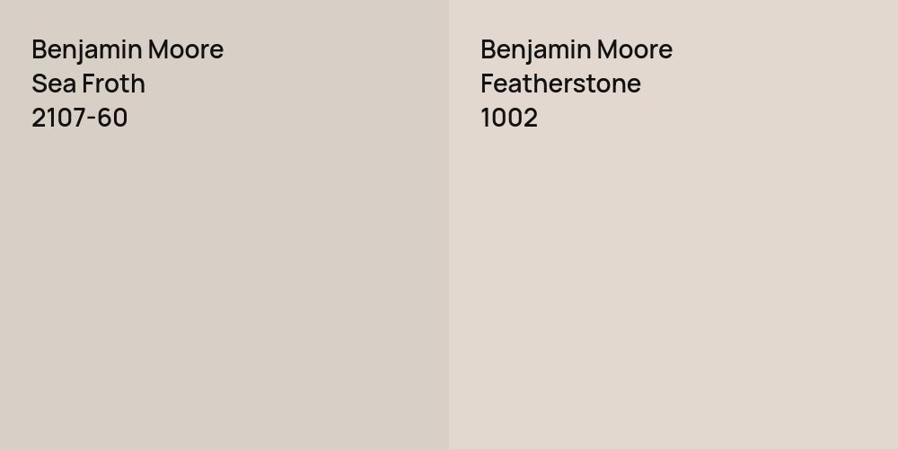 Benjamin Moore Sea Froth vs. Benjamin Moore Featherstone