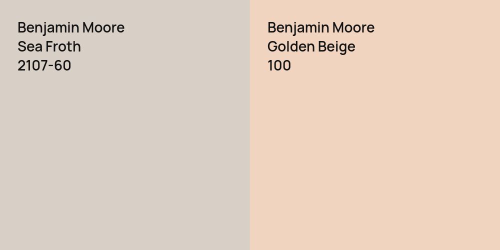 Benjamin Moore Sea Froth vs. Benjamin Moore Golden Beige