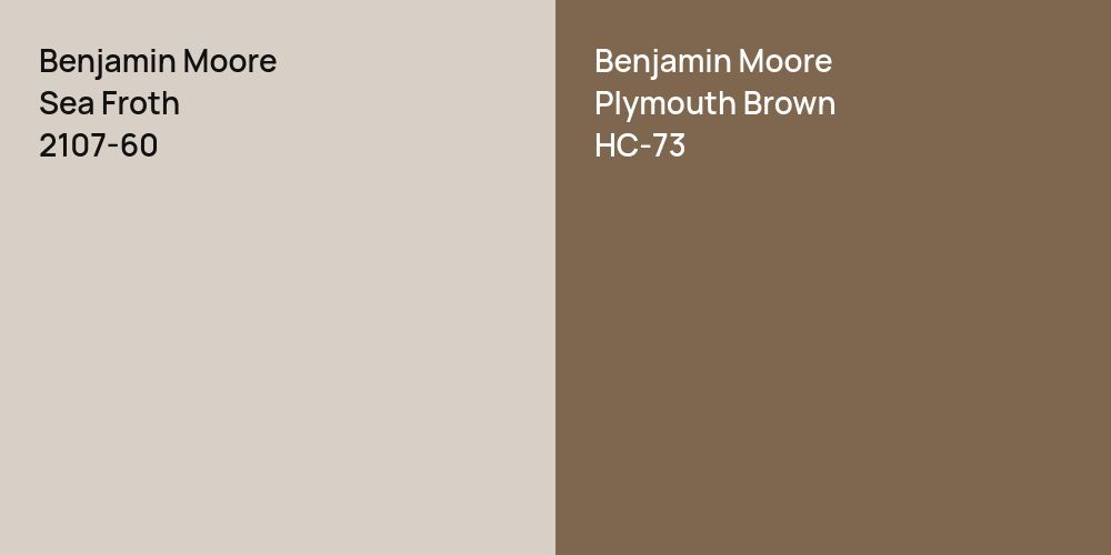 Benjamin Moore Sea Froth vs. Benjamin Moore Plymouth Brown