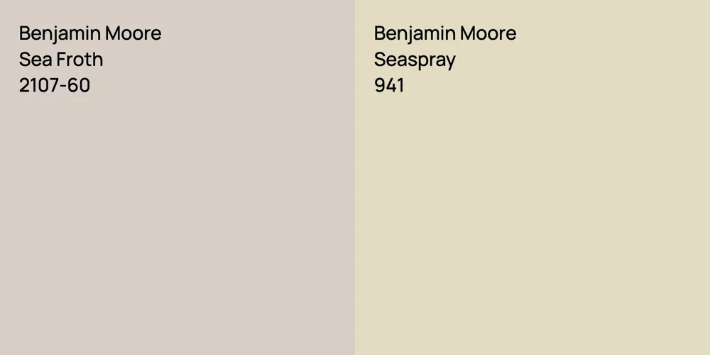 Benjamin Moore Sea Froth vs. Benjamin Moore Seaspray