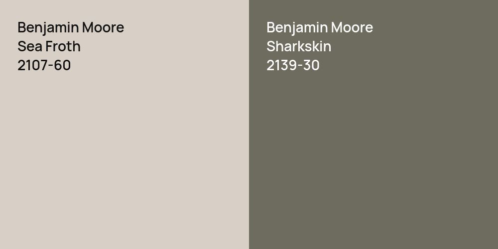 Benjamin Moore Sea Froth vs. Benjamin Moore Sharkskin