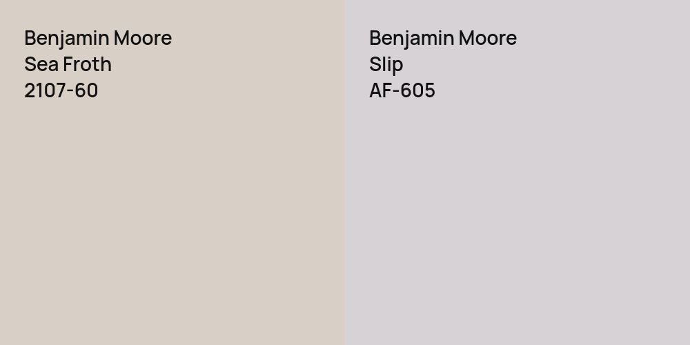 Benjamin Moore Sea Froth vs. Benjamin Moore Slip