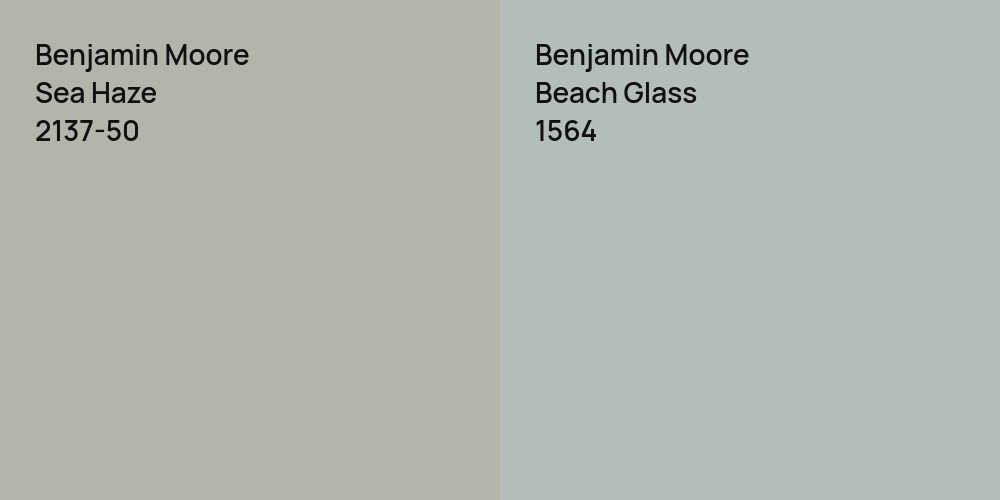 Benjamin Moore Sea Haze vs. Benjamin Moore Beach Glass