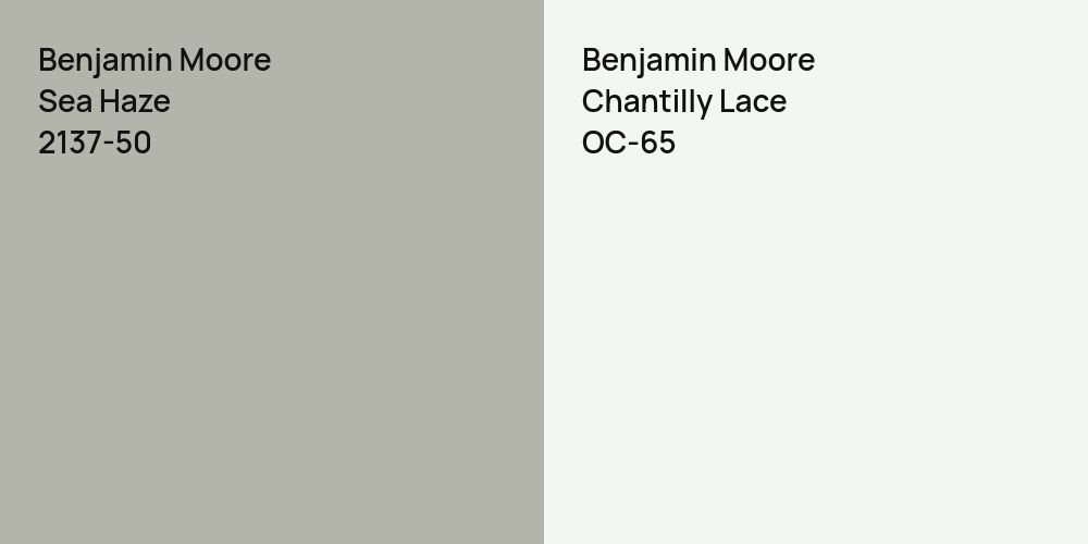 Benjamin Moore Sea Haze vs. Benjamin Moore Chantilly Lace