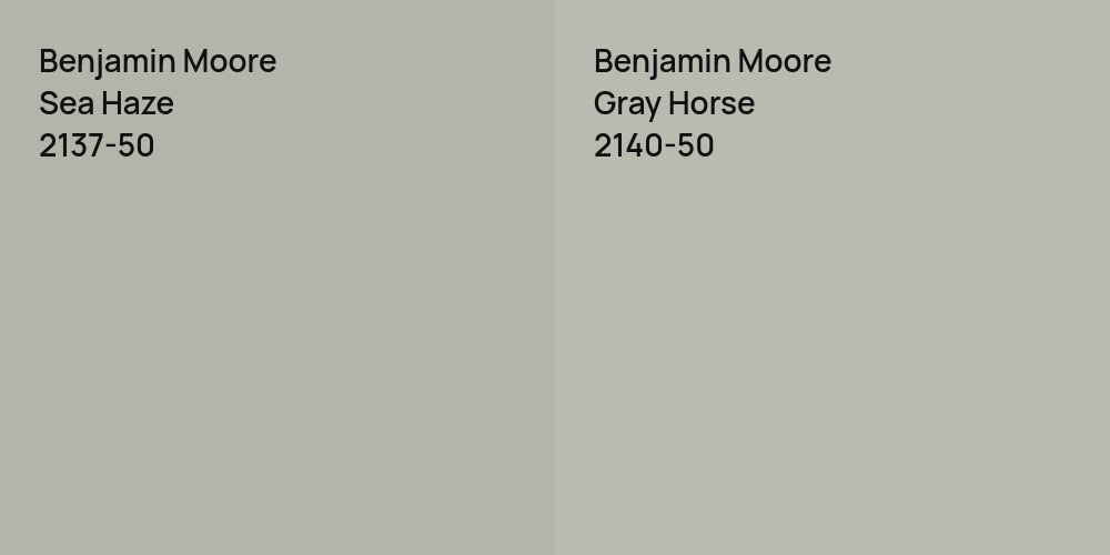 Benjamin Moore Sea Haze vs. Benjamin Moore Gray Horse