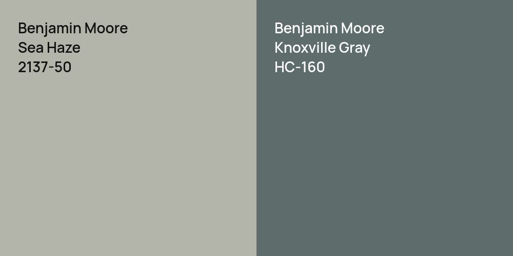 Benjamin Moore Sea Haze vs. Benjamin Moore Knoxville Gray