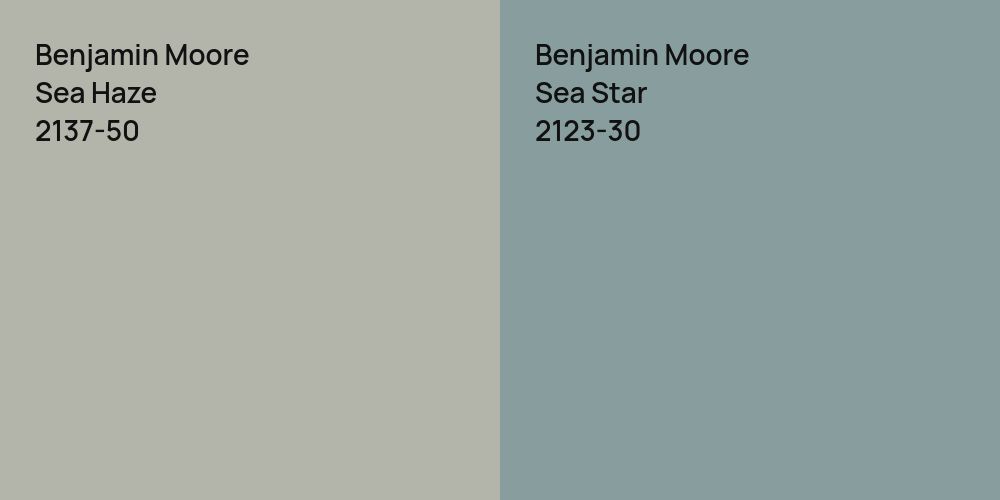 Benjamin Moore Sea Haze vs. Benjamin Moore Sea Star