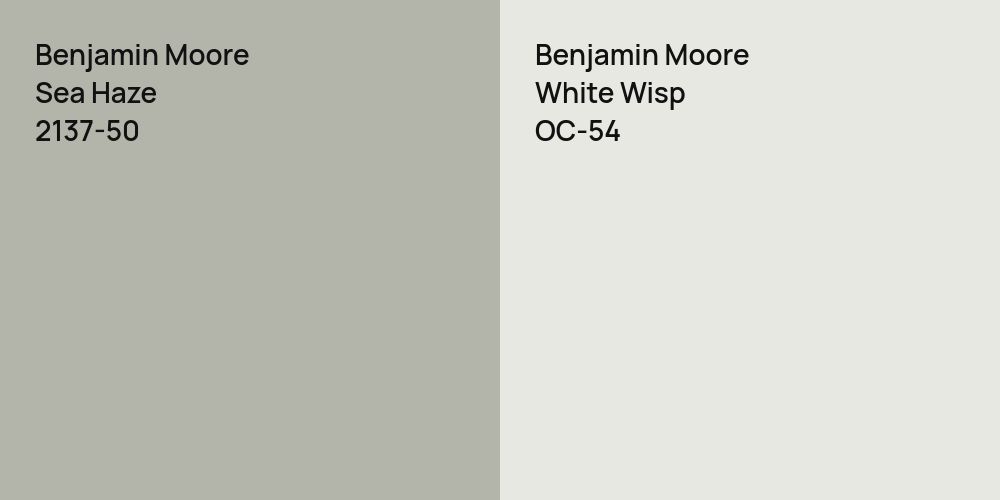 Benjamin Moore Sea Haze vs. Benjamin Moore White Wisp