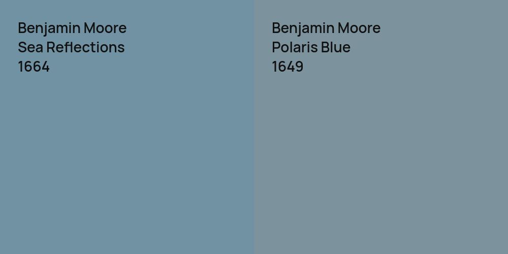 Benjamin Moore Sea Reflections vs. Benjamin Moore Polaris Blue