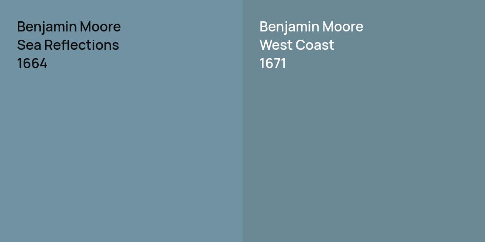 Benjamin Moore Sea Reflections vs. Benjamin Moore West Coast