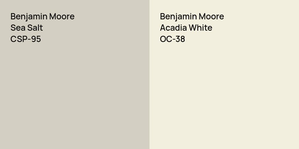 Benjamin Moore Sea Salt vs. Benjamin Moore Acadia White