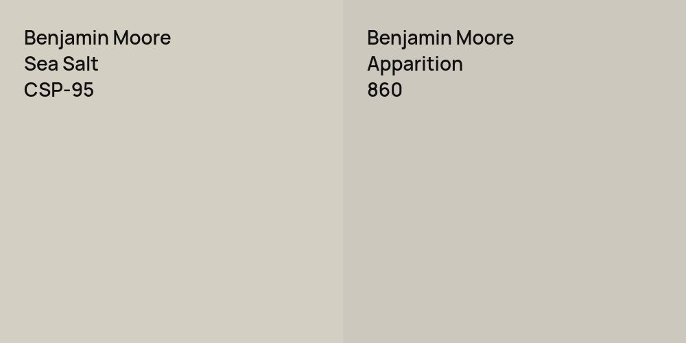 Benjamin Moore Sea Salt vs. Benjamin Moore Apparition