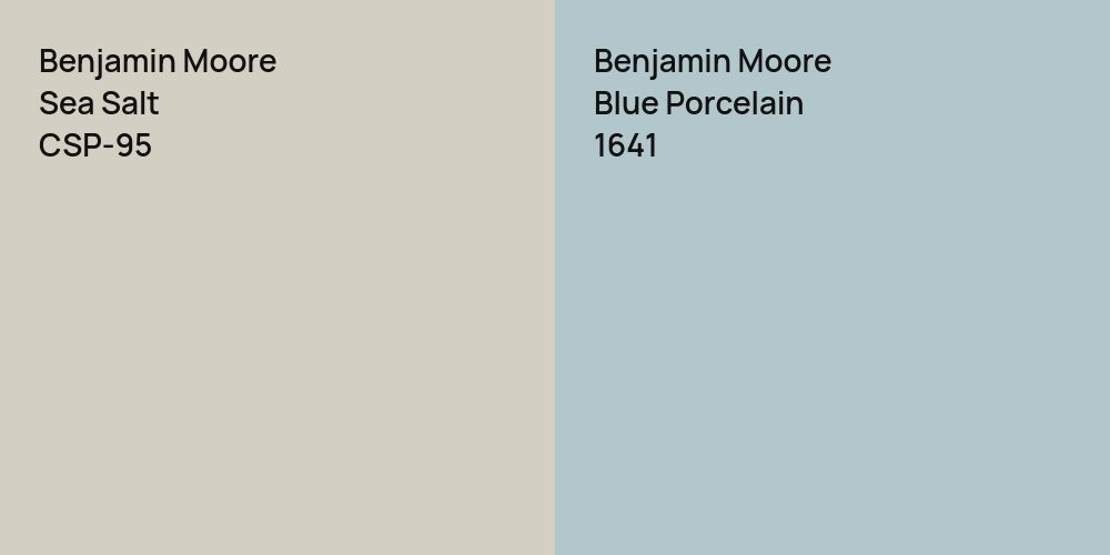 Benjamin Moore Sea Salt vs. Benjamin Moore Blue Porcelain