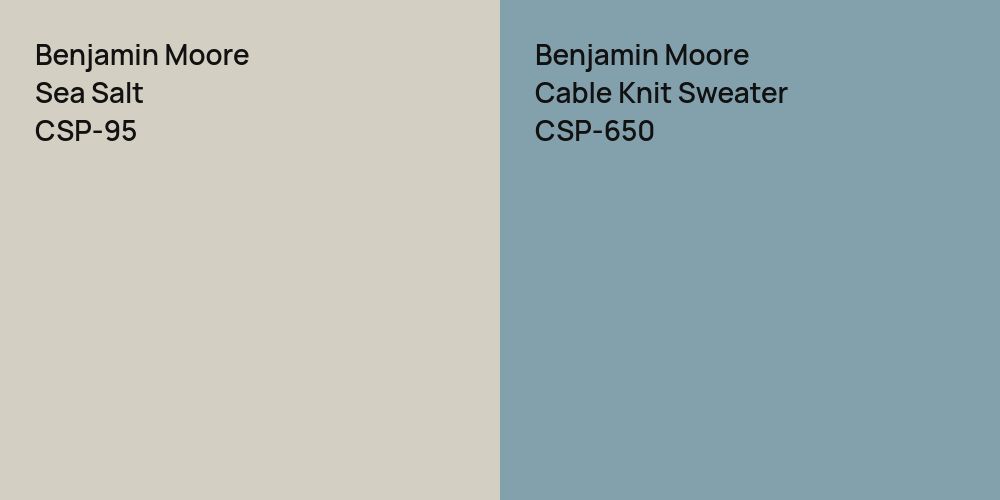 Benjamin Moore Sea Salt vs. Benjamin Moore Cable Knit Sweater