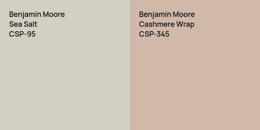 Benjamin Moore Sea Salt vs. Benjamin Moore Cashmere Wrap