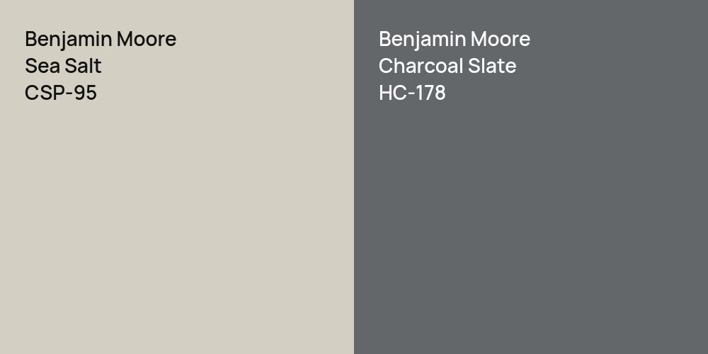 Benjamin Moore Sea Salt vs. Benjamin Moore Charcoal Slate