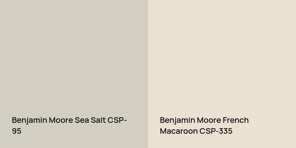 Benjamin Moore Sea Salt vs. Benjamin Moore French Macaroon