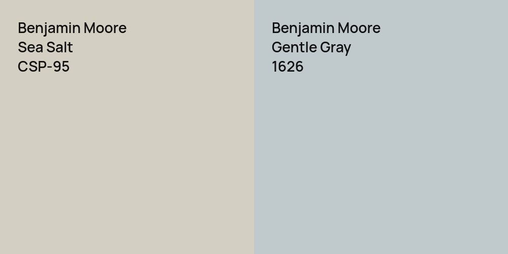 Benjamin Moore Sea Salt vs. Benjamin Moore Gentle Gray