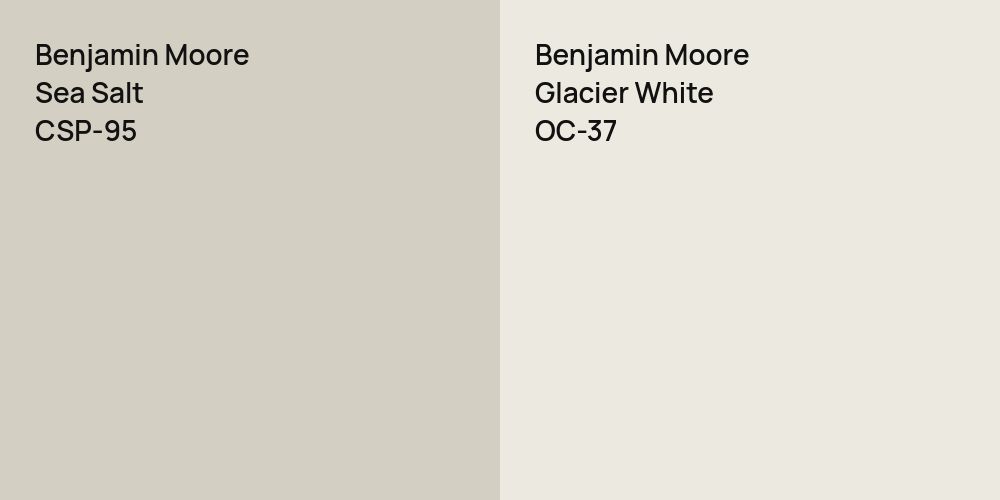 Benjamin Moore Sea Salt vs. Benjamin Moore Glacier White