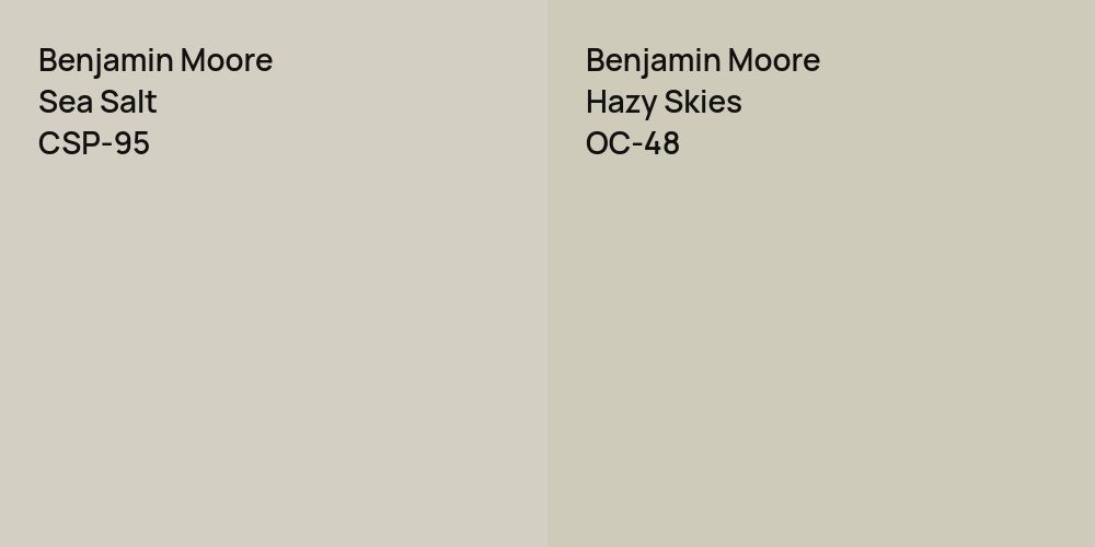 Benjamin Moore Sea Salt vs. Benjamin Moore Hazy Skies