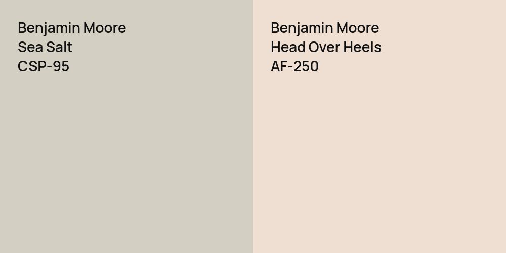 Benjamin Moore Sea Salt vs. Benjamin Moore Head Over Heels