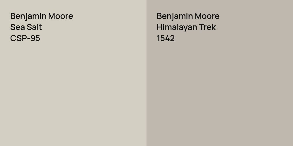 Benjamin Moore Sea Salt vs. Benjamin Moore Himalayan Trek