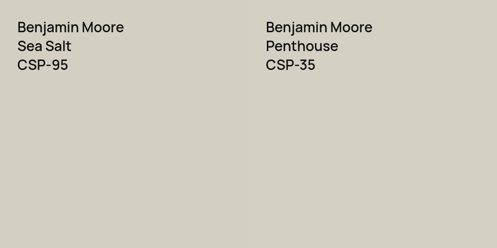 Benjamin Moore Sea Salt vs. Benjamin Moore Penthouse