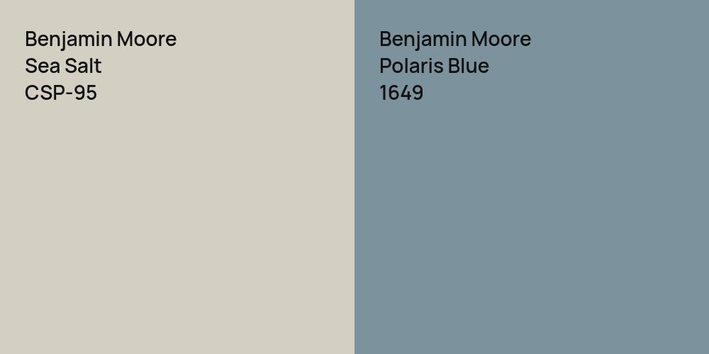 Benjamin Moore Sea Salt vs. Benjamin Moore Polaris Blue