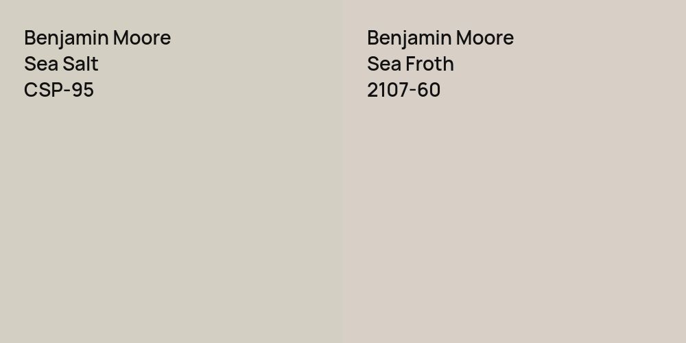 Benjamin Moore Sea Salt vs. Benjamin Moore Sea Froth