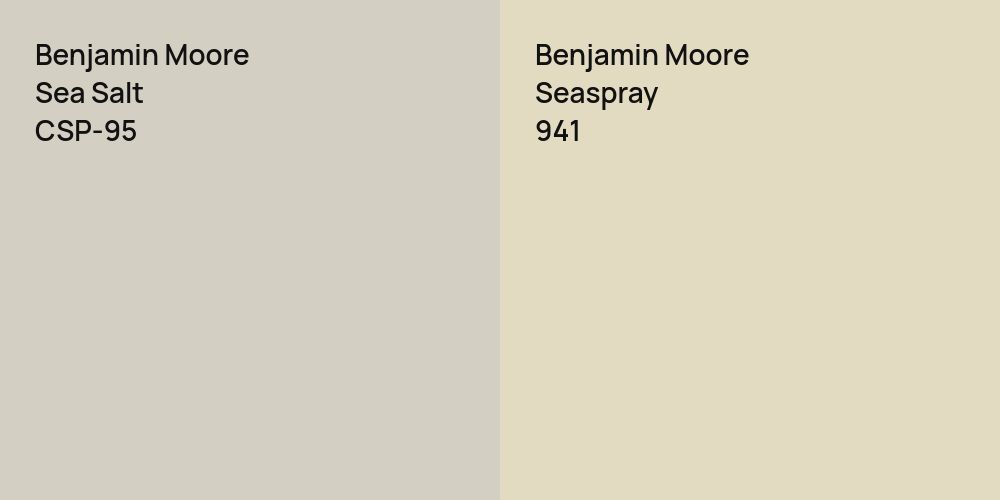 Benjamin Moore Sea Salt vs. Benjamin Moore Seaspray