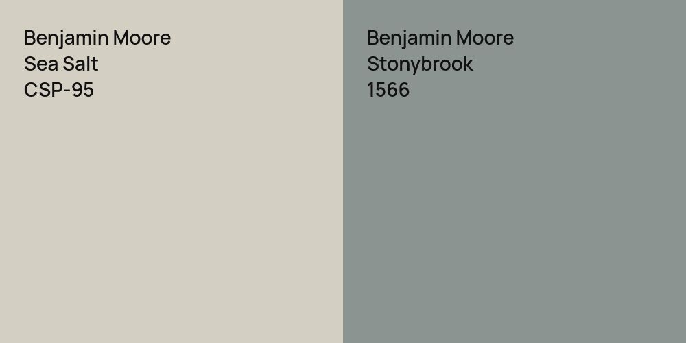 Benjamin Moore Sea Salt vs. Benjamin Moore Stonybrook