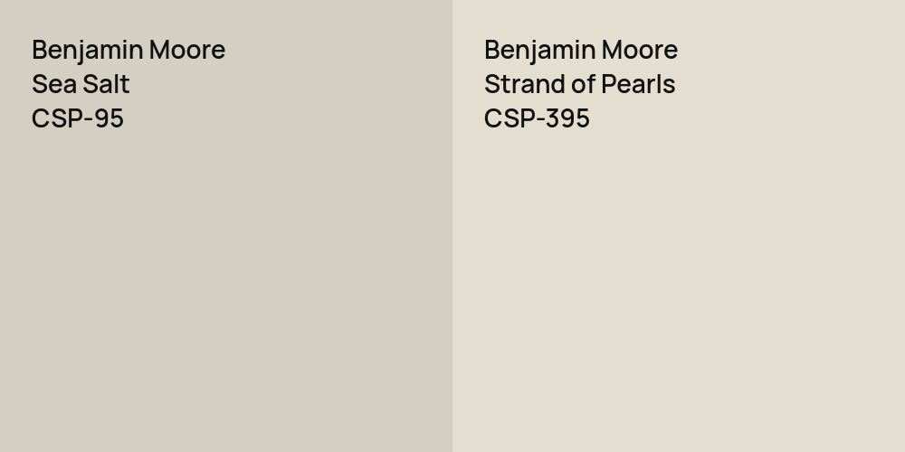 Benjamin Moore Sea Salt vs. Benjamin Moore Strand of Pearls