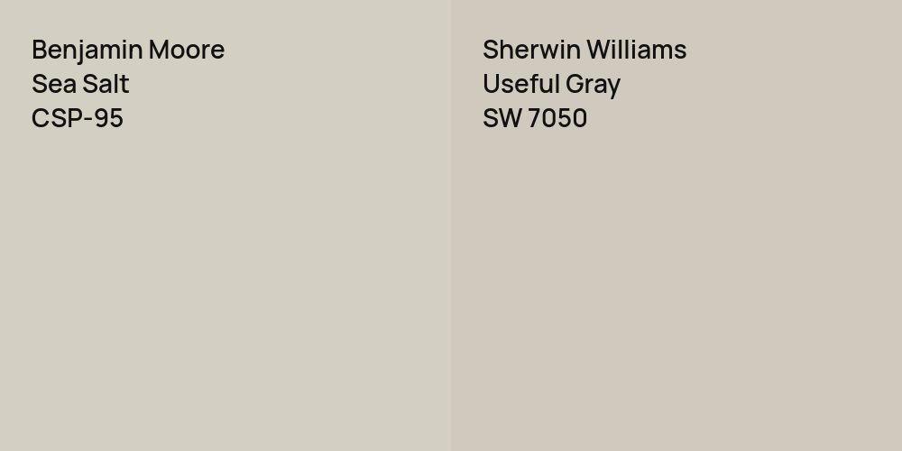 Benjamin Moore Sea Salt vs. Sherwin Williams Useful Gray