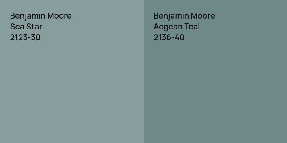 Benjamin Moore Sea Star vs. Benjamin Moore Aegean Teal