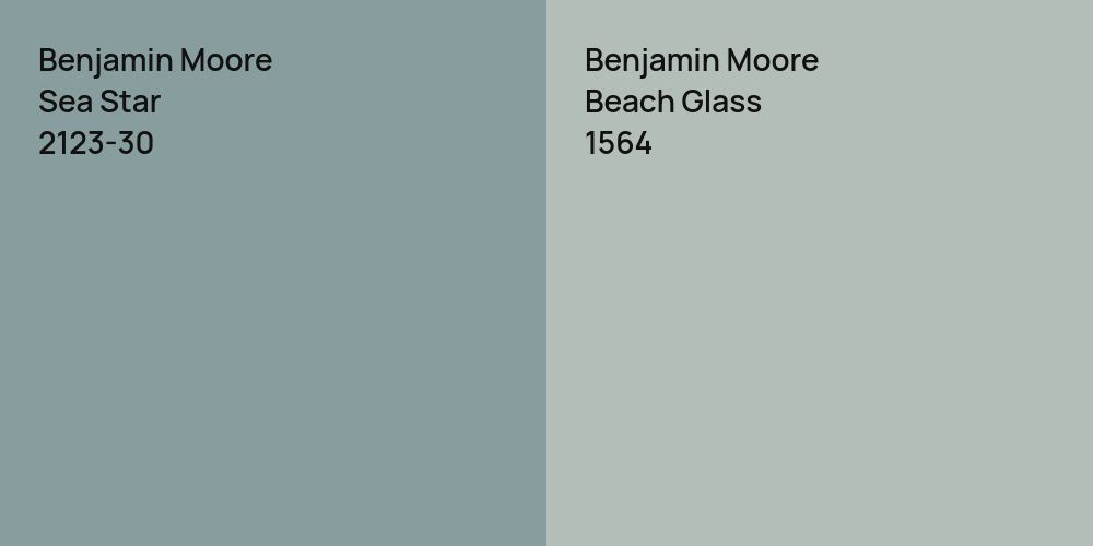 Benjamin Moore Sea Star vs. Benjamin Moore Beach Glass