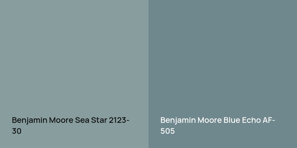 Benjamin Moore Sea Star vs. Benjamin Moore Blue Echo