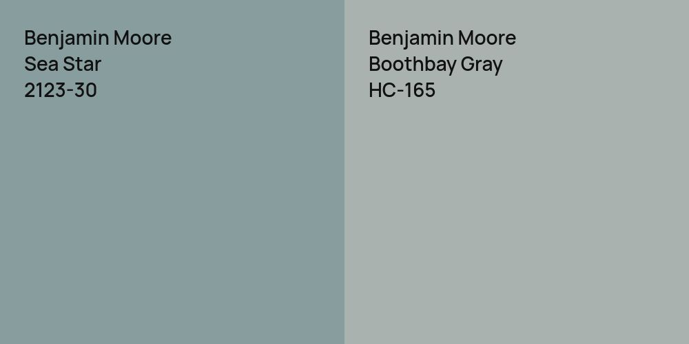 Benjamin Moore Sea Star vs. Benjamin Moore Boothbay Gray