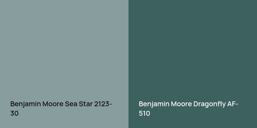 Benjamin Moore Sea Star vs. Benjamin Moore Dragonfly