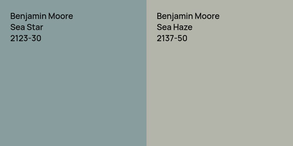 Benjamin Moore Sea Star vs. Benjamin Moore Sea Haze