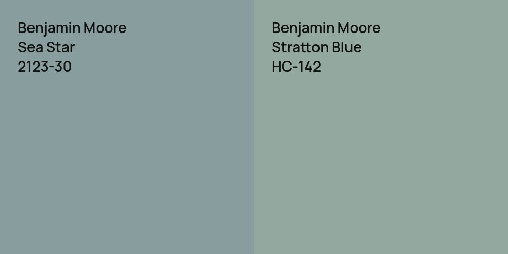 Benjamin Moore Sea Star vs. Benjamin Moore Stratton Blue