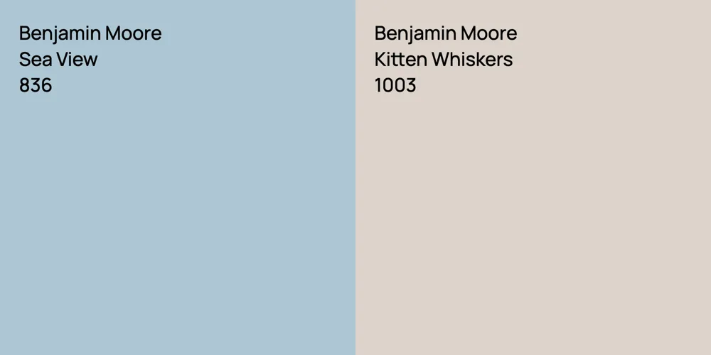 Benjamin Moore Sea View vs. Benjamin Moore Kitten Whiskers