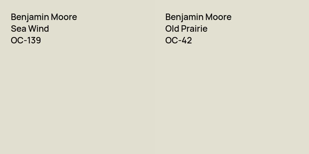 Benjamin Moore Sea Wind vs. Benjamin Moore Old Prairie