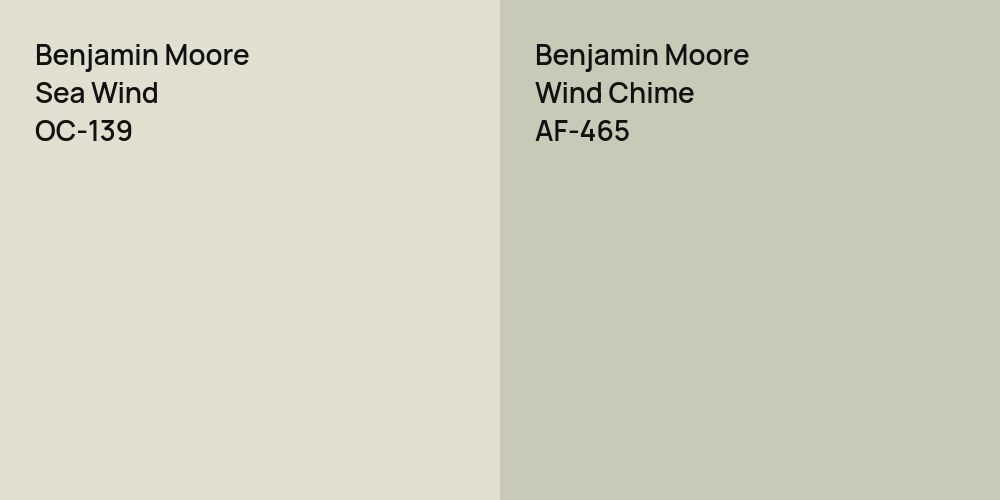 Benjamin Moore Sea Wind vs. Benjamin Moore Wind Chime