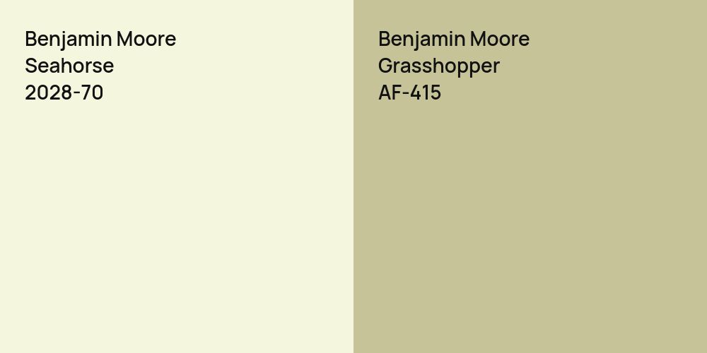 Benjamin Moore Seahorse vs. Benjamin Moore Grasshopper