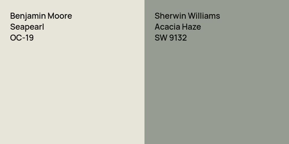 Benjamin Moore Seapearl vs. Sherwin Williams Acacia Haze