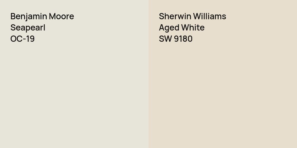 Benjamin Moore Seapearl vs. Sherwin Williams Aged White