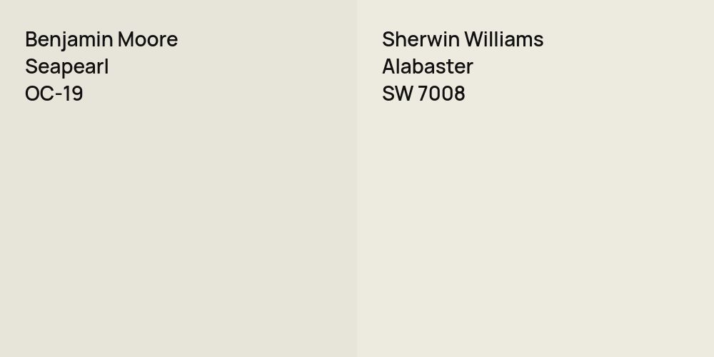 Benjamin Moore Seapearl vs. Sherwin Williams Alabaster